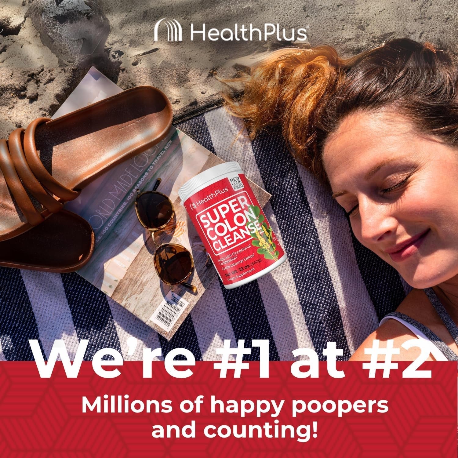 Health plus Super Colon Cleanse - Natural Detox, Digestive Constipation Relief - 12 Oz Powder, 68 Servings