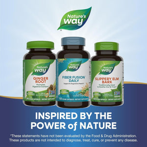 Nature'S Way Fiber Fusion Daily, with Psyllium Husk, Oat Bran, Guar Gum, Pectin, Digestive Health Support* 150 Capsules