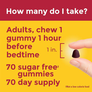 Nature Made Zero Sugar Melatonin 5Mg Extra Strength Gummies 70 Day Supply