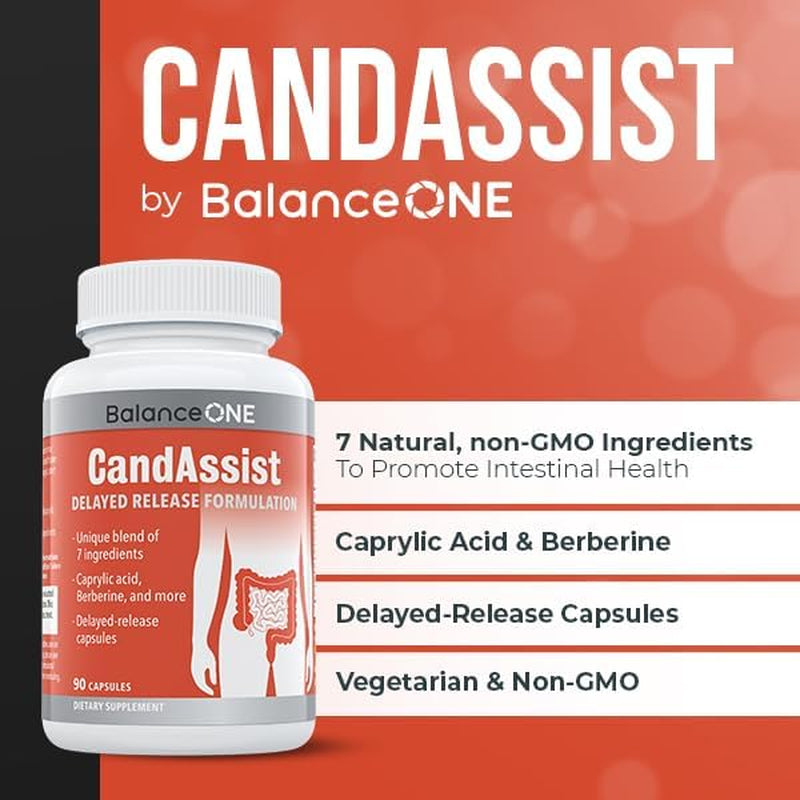Balance ONE Candida Cleanse with Caprylic Acid, Berberine & Oregano Leaf Extract 1 Month Supply