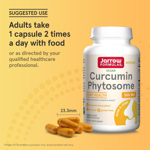 Jarrow Formulas Curcumin Phytosome - Antioxidant Support Supplement - Joint Health & Support (500 Mg/120 Capsules)