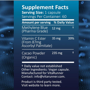 Methylene Blue (USP Grade) Pharma Grade Supplements for Brain Fuel, Memory, Focus, Clarity, Cognitive, Energy