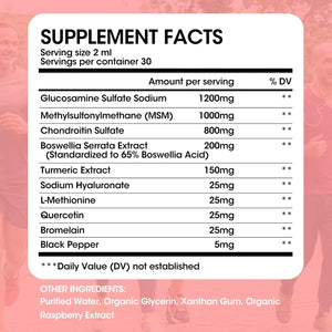 Glucosamine Chondroitin MSM Liquid Drops Antioxidant Support for Back,Knee,Hands-Joint Support