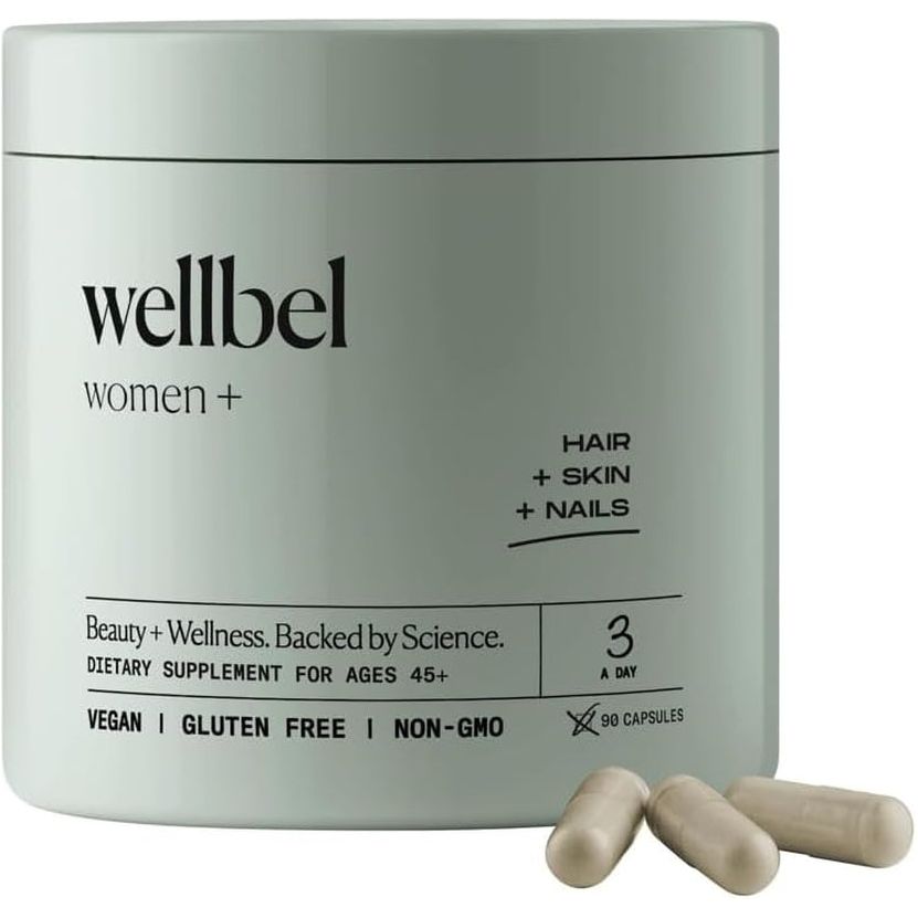 WELLBEL Women + Clean Supplement for Hair, Skin, and Nails, Vegan, Gluten Free, Non GMO 90 Count