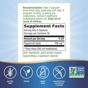 Nature'S Way Premium Herbal Peppermint Leaf, Traditional Digestive Soothing and Discomfort Support* (700 Mg/50 Servings)