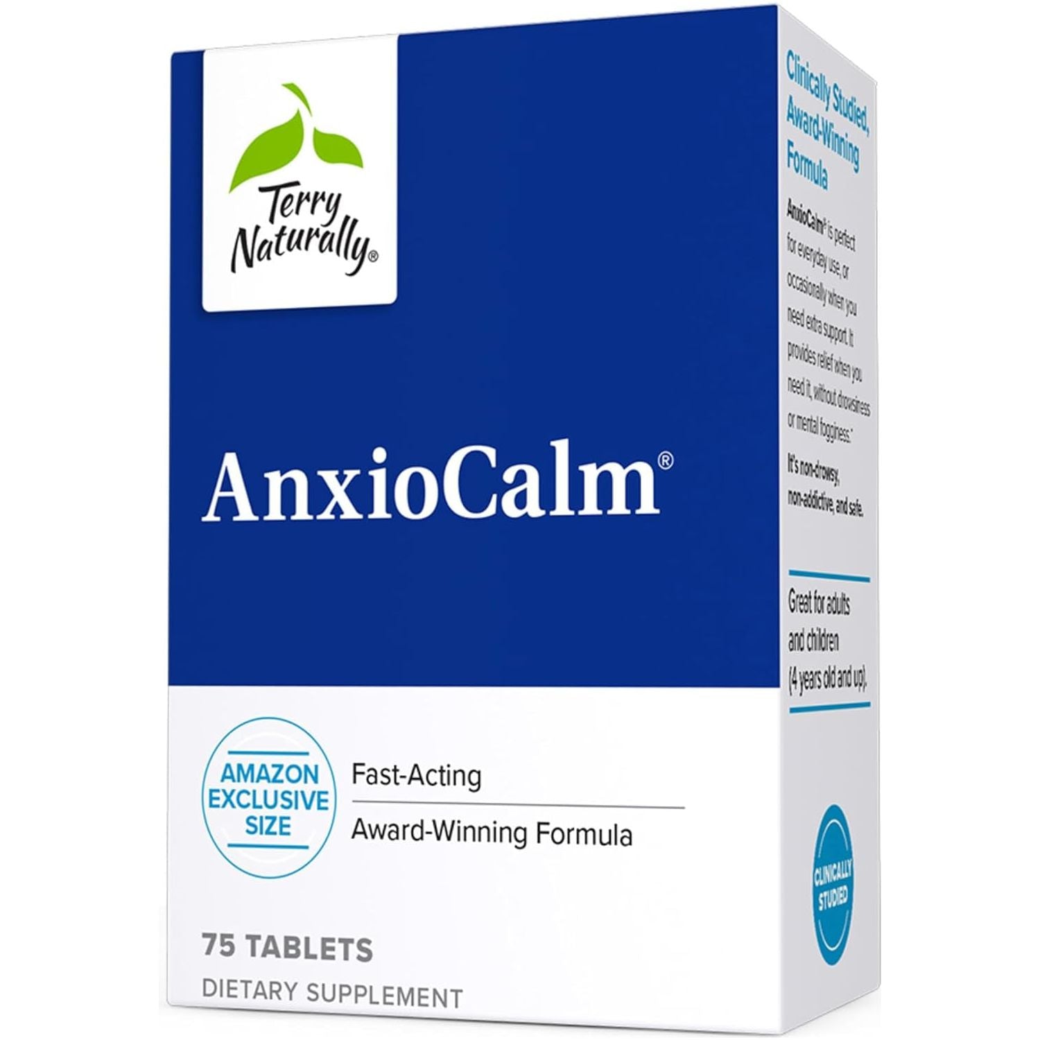 Terry Naturally Anxiocalm - Fast-Acting, Non-Drowsy, Non-Addictive Formula - 37 Servings