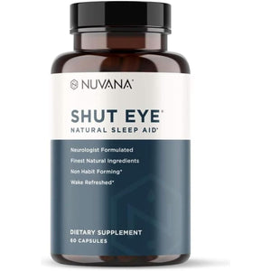 Shut Eye Natural Sleep Aid Supplement for Adults | 5Mg Melatonin 60 Capsules