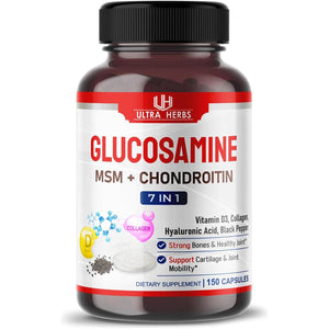 Glucosamine Chondroitin MSM - Joint Mobility Support Supplement Enhanced with Collagen, Hyaluronic Acid, Vitamin D3 | 150 Capsules