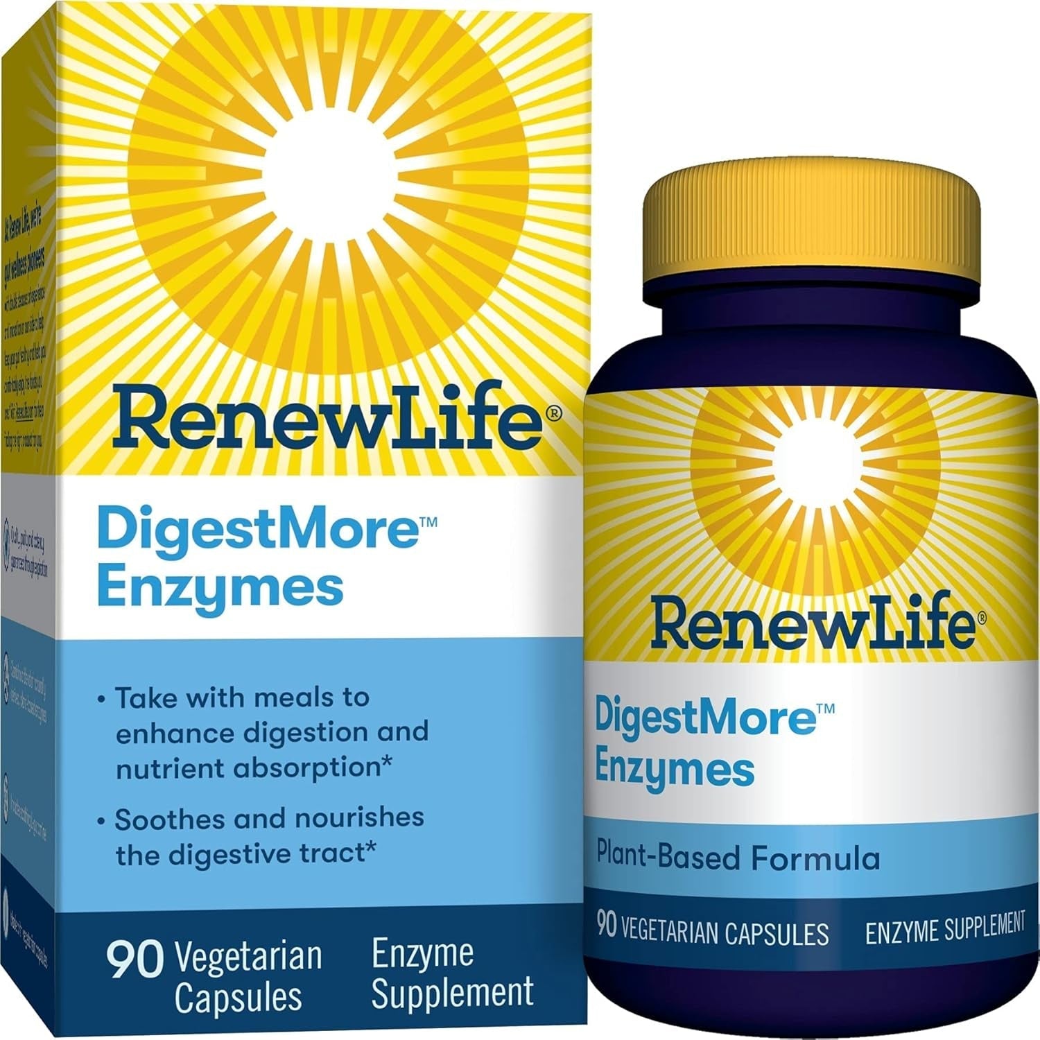 Renew Life Adult Digestive Enzyme - Smooths Digestive Tract, Vegetarian, 90 Capsules