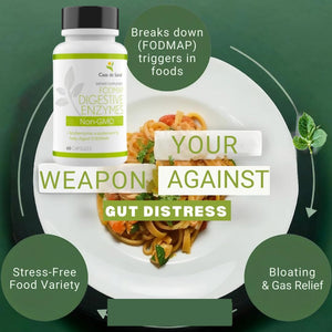 FODMAP Digestive Enzymes Certified| GLP1 IBS SIBO Food Intolerance Malabsorption Support