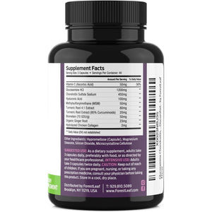 Forestleaf - Glucosamine & Chondroitin with MSM Complex, Turmeric, Hyaluronic Acid and Bromelain - 120 Capsules