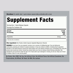 Piping Rock Vinpocetine 30Mg | 90 Capsules | Super-Strength Supplement | Non-Gmo, Gluten Free