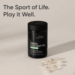 Sports Research® Organic Coconut Oil Capsules 3000MG - Cold Pressed Extra Virgin Coconut Oil 120 Softgels