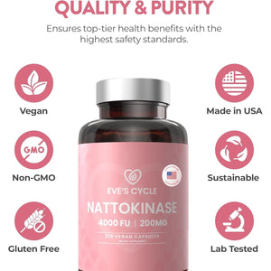Eve'S Cycle Nattokinase 4000 FU - Premium Japanese Enzyme Supplement 270 Vegan Capsules