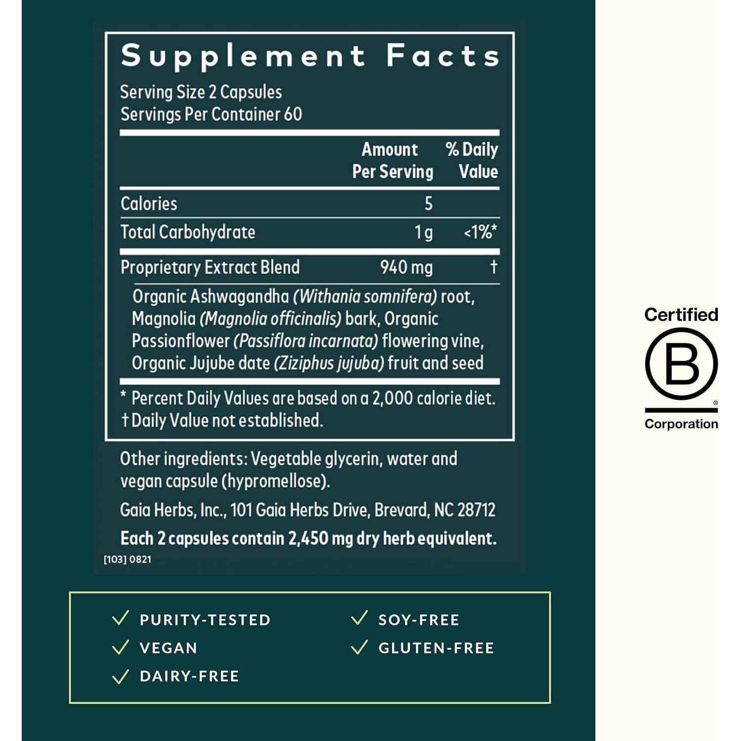 Gaia Herbs Sleepthru - Natural Sleep Support Supplement 120 Capsules (60-Day Supply)