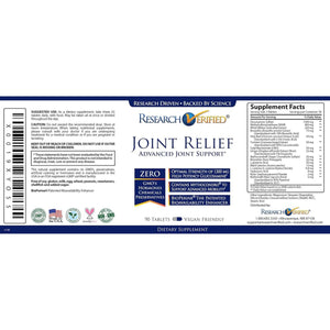 Research Verified Joint Support - Glucosamine, MSM, Turmeric, Boswellia, Bioperine - Vegan - 90 Capsules - 30 Servings