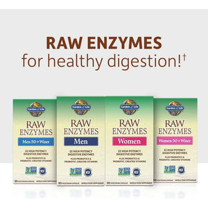 Garden of Life 22 Digestive Enzymes for Women Non-Gmo, Gluten-Free, Vegetarian, 90 Capsules