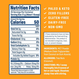 Nativepath MCT Oil Powder Supplement - Unflavored MCT Powder - Keto-Friendly - 25 Servings