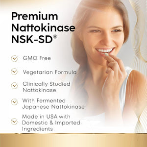 Sunergetic Premium Nattokinase Supplement for Arterial Support 2000 FU - 100Mg 30 Capsules