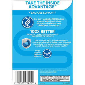Digestive Advantage Probiotics + Lactase Digestive Enzymes for Digestive Health, 96Count