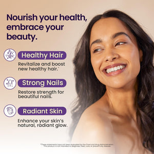 NAD+, Resveratrol, Berberine, & Biotin Anti-Aging Gummy - Hair, Skin, Nails & Joint Supplement - Made in USA 60 Count