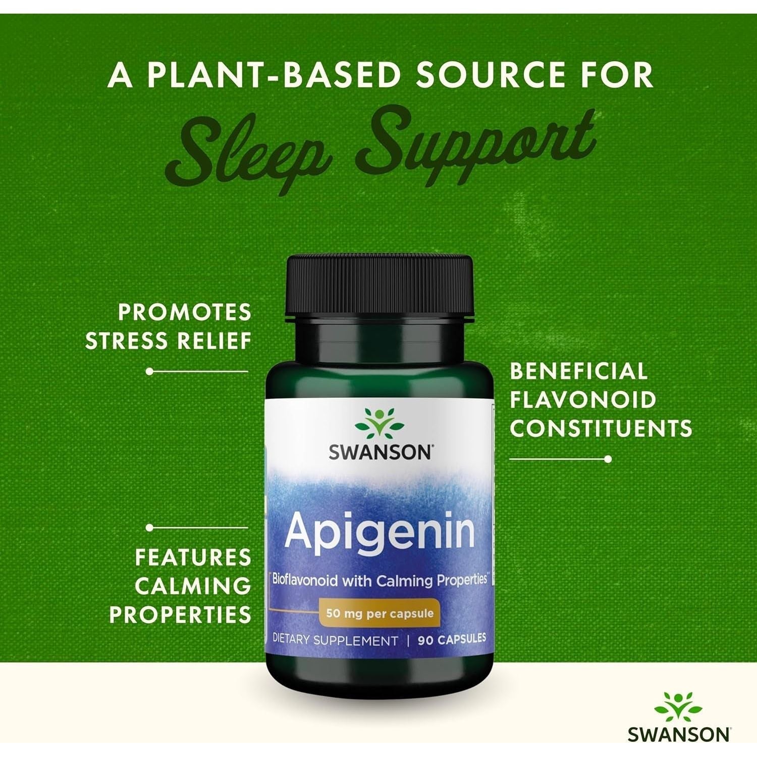 Swanson Apigenin Supplement 50Mg Capsules (90 Count)