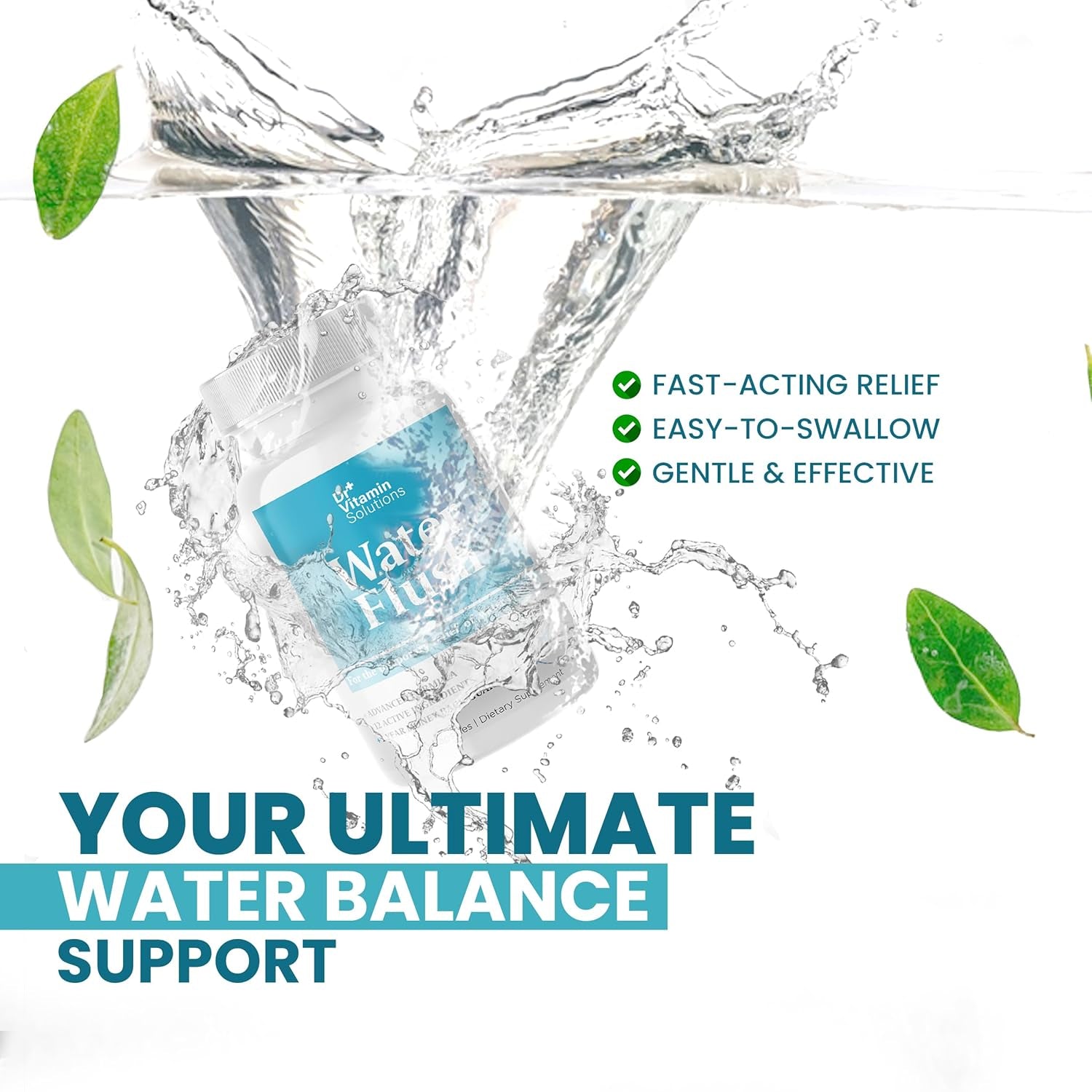 Dr Vitamins Diuretic Water Pills for Weight Control - Instant Natural Relief from Bloat and Swelling 120 Caps