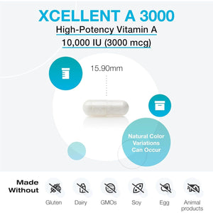 XYMOGEN Xcellent a 3000-10,000 IU - Supports Healthy Immune Function, Healthy Skin + Mucous Membranes (60 Capsules)