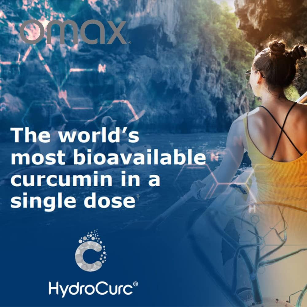 Omax Hydrocurc Turmeric Curcumin, Highly Bioavailable for Natural Joint Relief (60 Softgels)