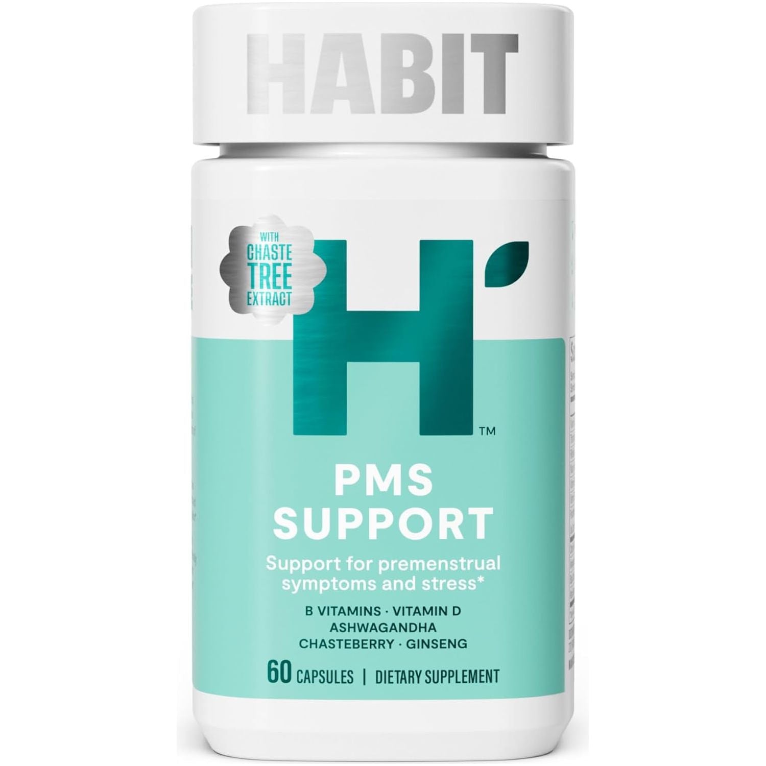 Habit PMS Support Supplement for Women - Supports Premenstrual Symptoms & Stress, Hormone Balance (60 Capsules)