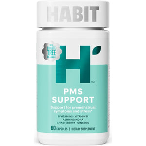 Habit PMS Support Supplement for Women - Supports Premenstrual Symptoms & Stress, Hormone Balance (60 Capsules)