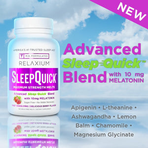 Relaxium Sleep Quick Maximum Strength Melts & Berry Flavor 100 Servings