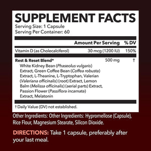 Night Time Fat Burner Capsules - Appetite Suppressant for Weight Loss - 60 Count