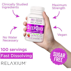 Relaxium Sleep Quick Maximum Strength Melts & Berry Flavor 100 Servings