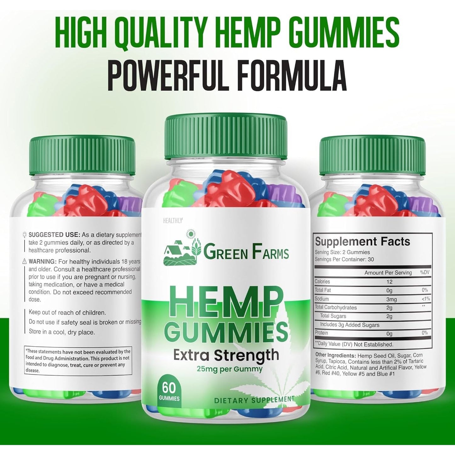 Green Farms Hemp Gummies - 500 Mg (60 Gummies)