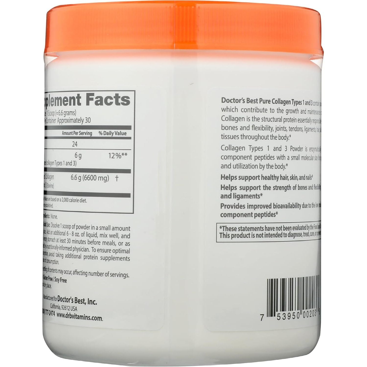 Doctor'S Best Pure Collagen Types 1 & 3 for Bone & Joint Support, 7.1 Ounce