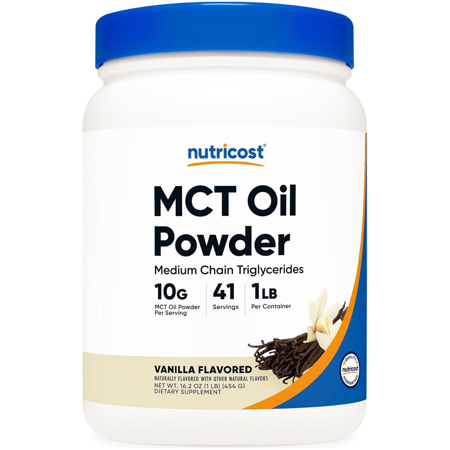 Nutricost Premium MCT Oil Powder (1 LB, Vanilla) - Best for Keto, Ketosis, and Ketogenic Diets