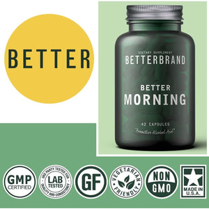 Betterbrand Bettermorning All-Natural Ingredients with DHM - Supports Liver Aid (42 Capsules)