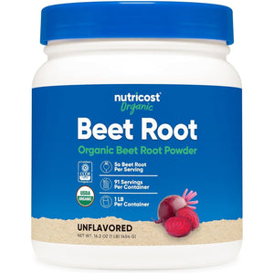 Nutricost Organic Beet Root Powder 1 LB - Vegan, Superfood, Certified USDA Organic
