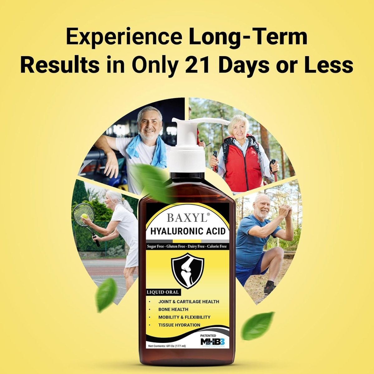 BAXYL® - Liquid Hyaluronic Acid for Joint Relief Supplement | 6 Oz, 36 Day Supply - Suppviv