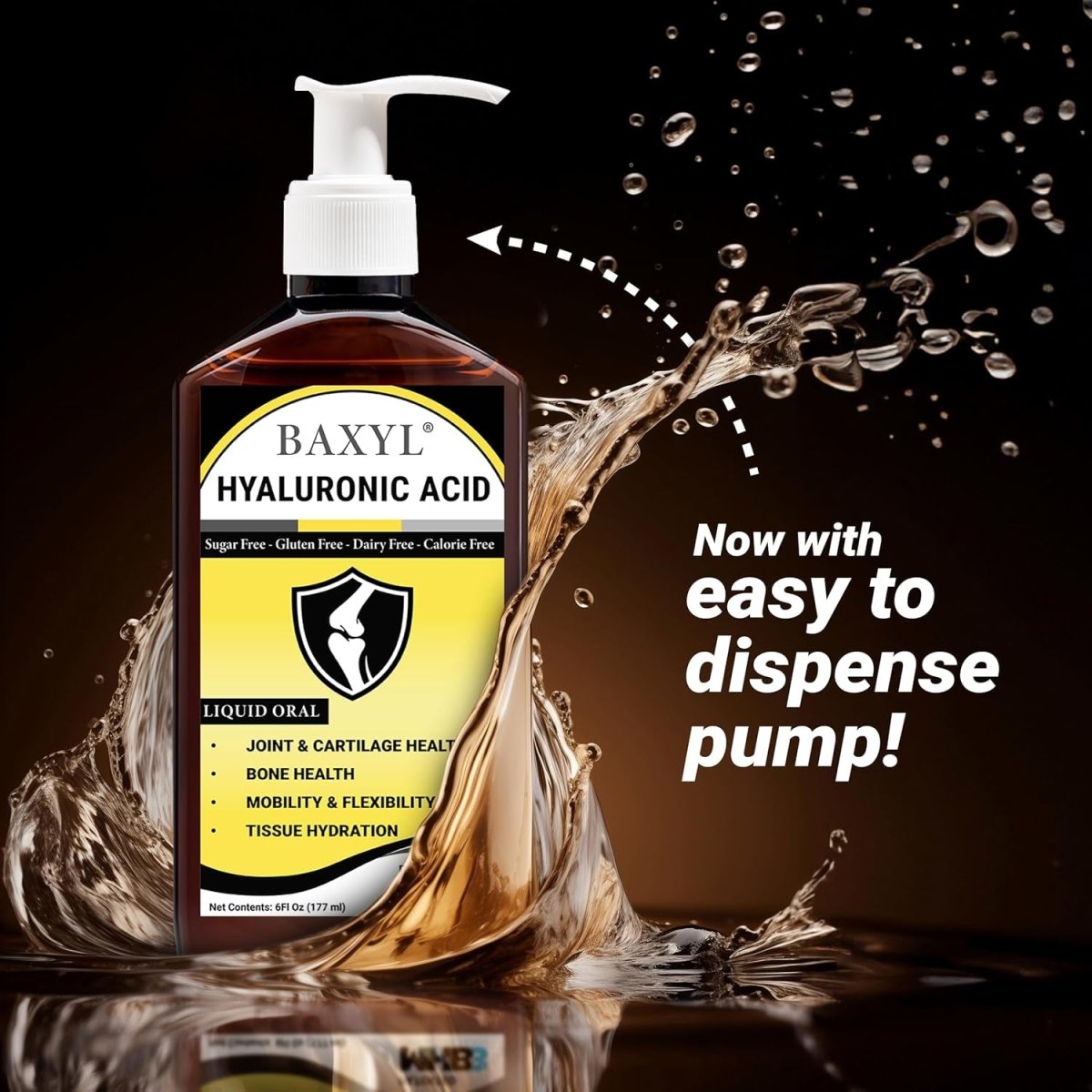 BAXYL® - Liquid Hyaluronic Acid for Joint Relief Supplement | 6 Oz, 36 Day Supply - Suppviv