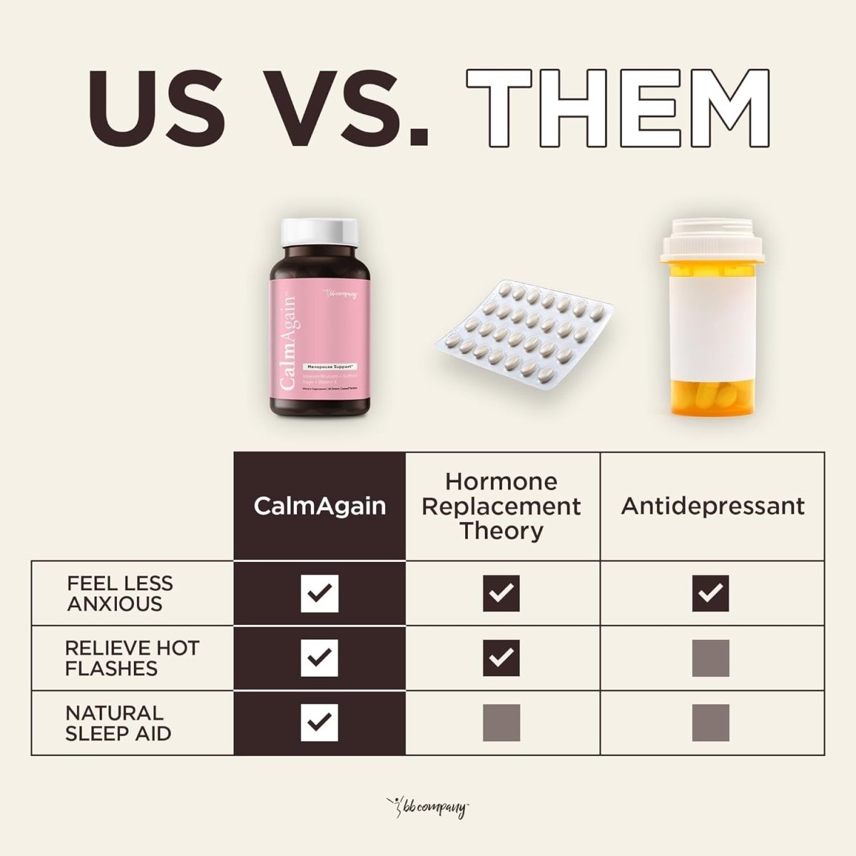 BB Company Calmagain Menopause Support & Hormone Balance (30 Ct) - Suppviv