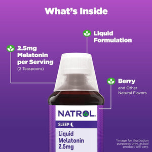 Natrol Liquid Melatonin 2.5Mg Berry-Flavored Dietary Supplement 23 Day Supply