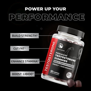 Testosterone Supplement for Men for Muscle Growth, Stamina & Performance 60 Gummies