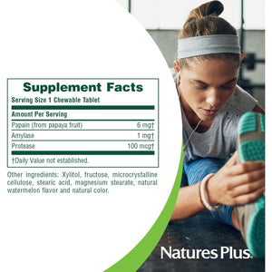 Natures plus Papaya Enzyme - 6 Mg Papain - All Natural Digestive Aid Supplement 360 Chewables.