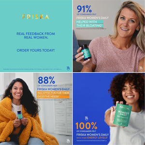 FRISKA Women’S Daily Digestive Enzyme and Probiotics Supplement, 30 Capsules