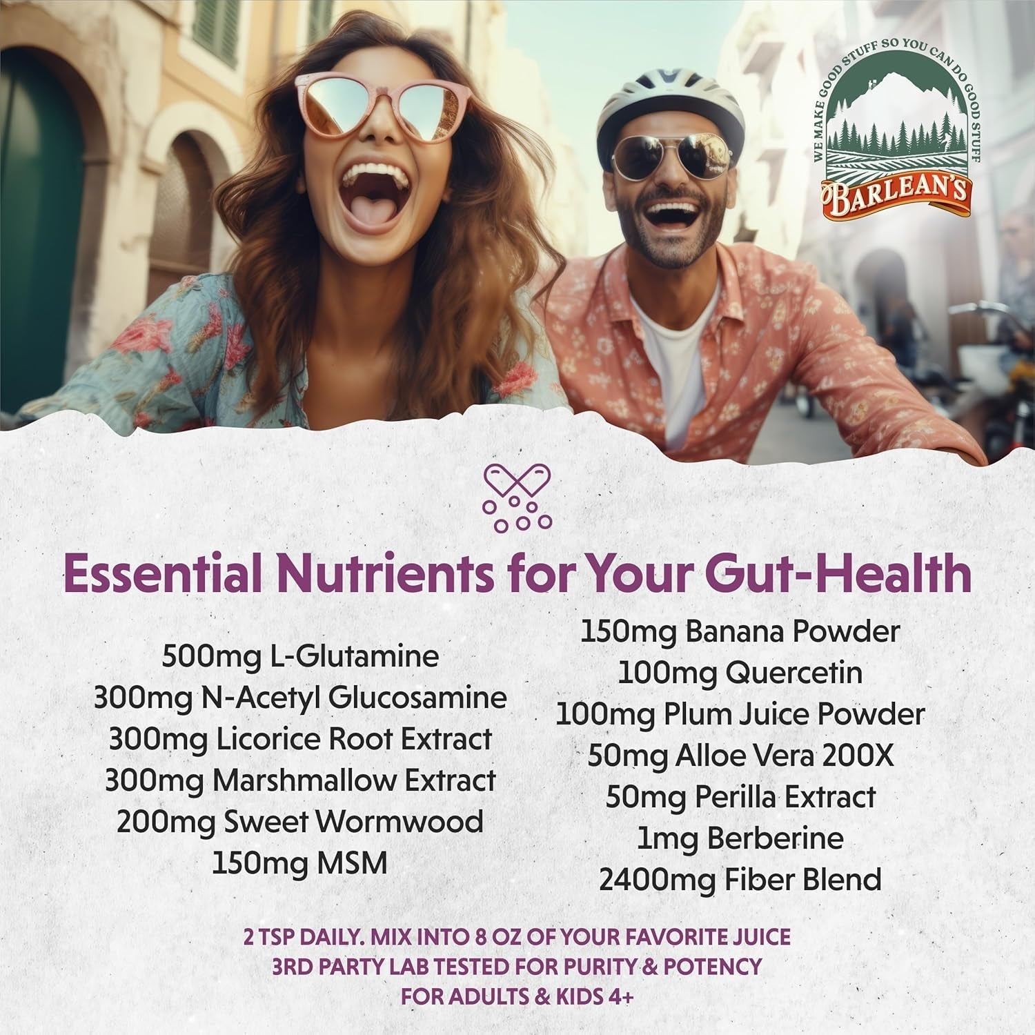 Barlean’S Intestinal Repair Gut Health Powder with 16 Digestive Supplements 6.35 Oz