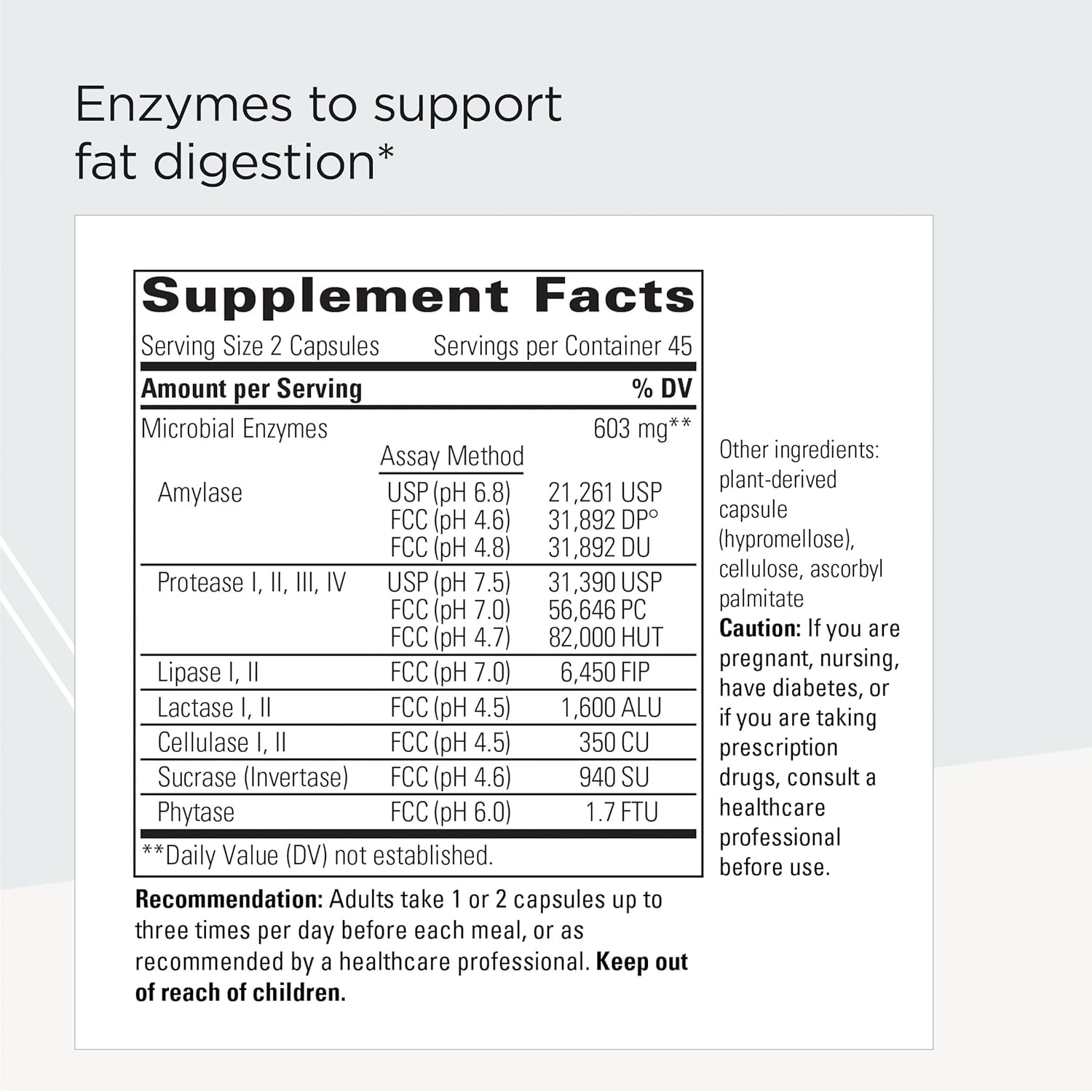 Integrative Therapeutics Similase Lipo - Gut Support Supplement with Digestive Enzymes - 90 Capsules