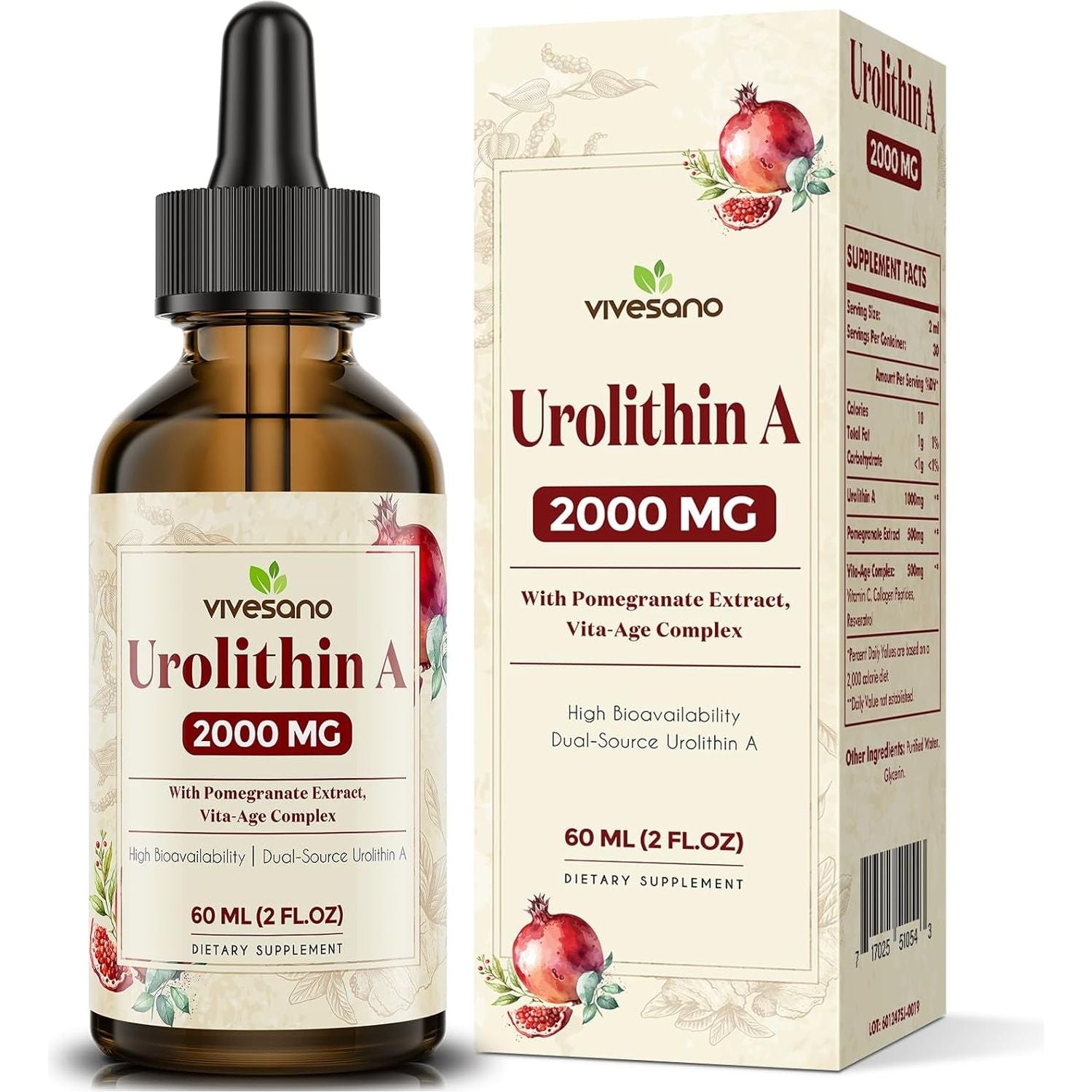 Urolithin a 2000Mg Liquid Drops - 60Ml (2 Fl Oz)