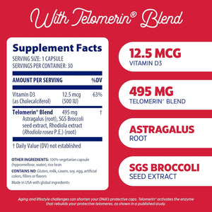 Enzymedica, Telomere Plus, Enzyme Support for Cellular Health, 30 Capsules